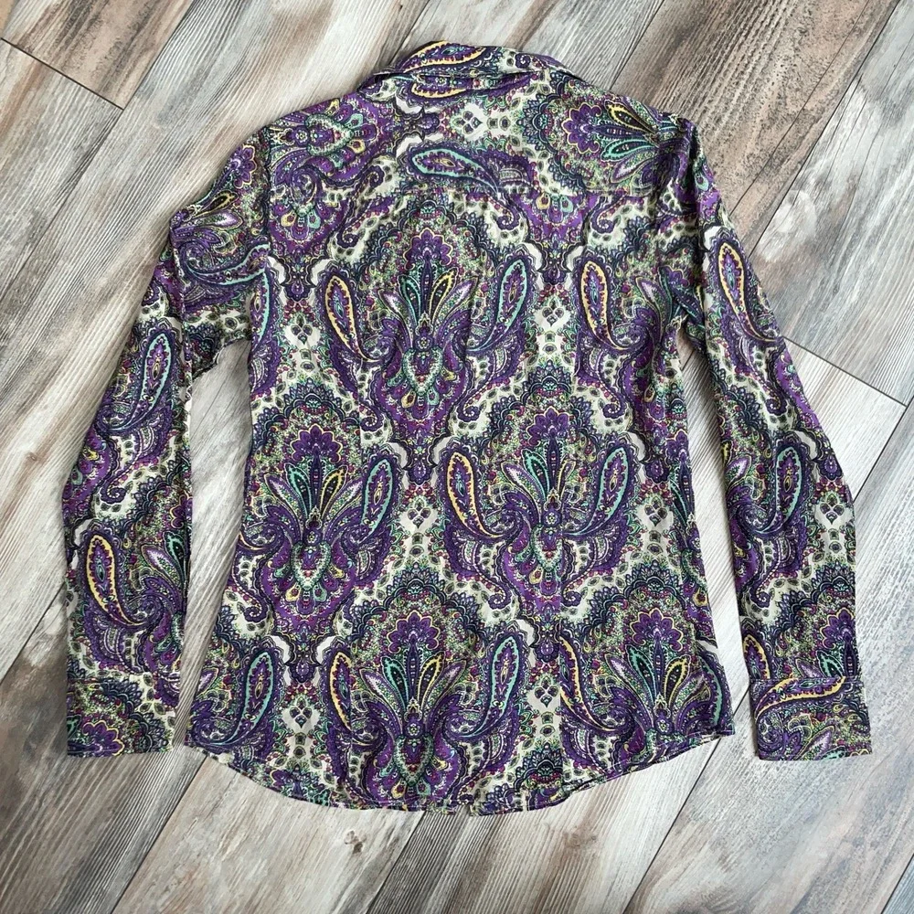 J. Crew Shirt‎ Women's Size 2 The Perfect Shirt Paisley Long Sleeve Button Down